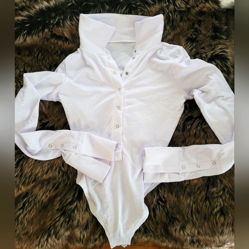White Button-Up Bodysuit